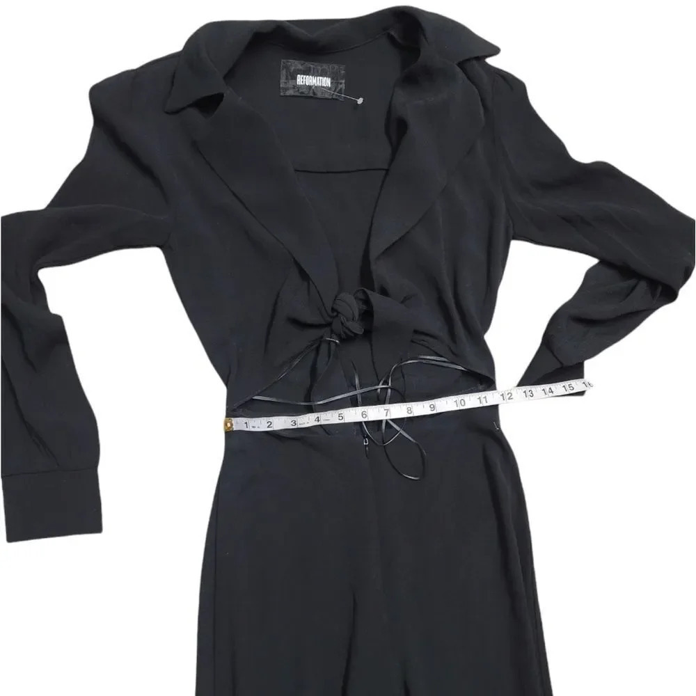 NWOT Reformation Jett Black Collared Jumpsuit - Picture 14 of 15